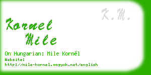 kornel mile business card